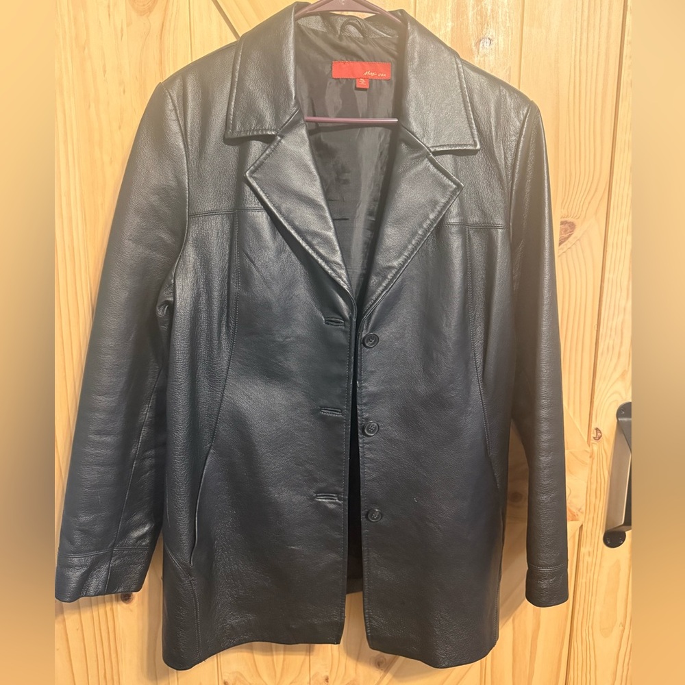 Vintage Classic Black Leather Jacket